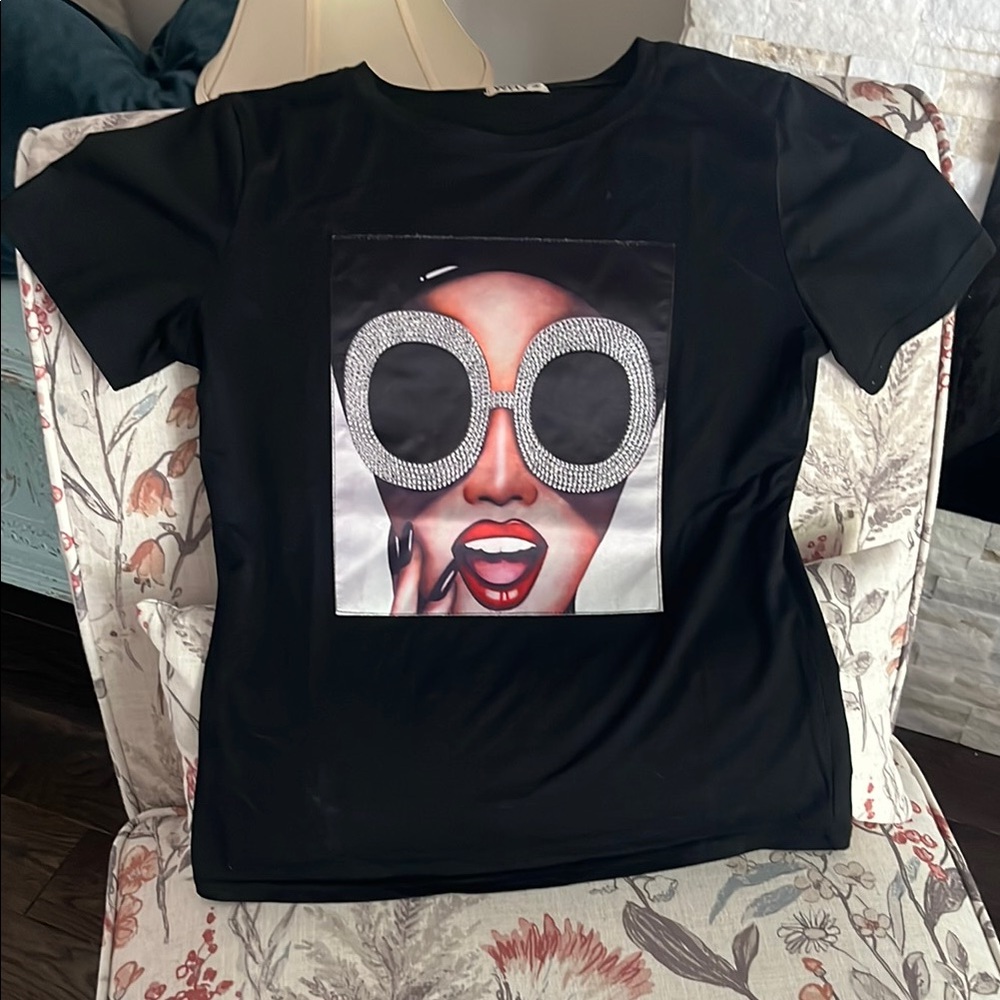 Black Graphic Women's Top